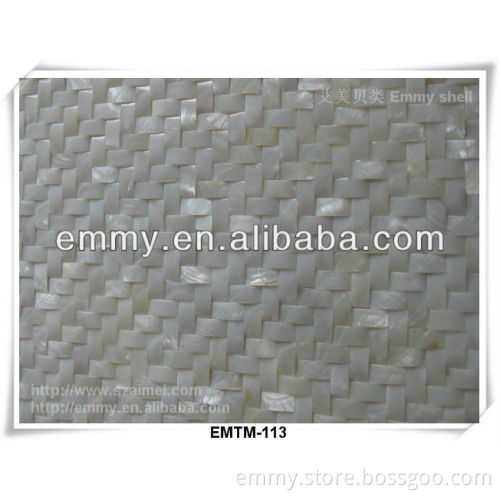 Pure white convex freshwater shell mosaic